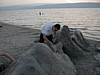 Aaron working on castle.JPG