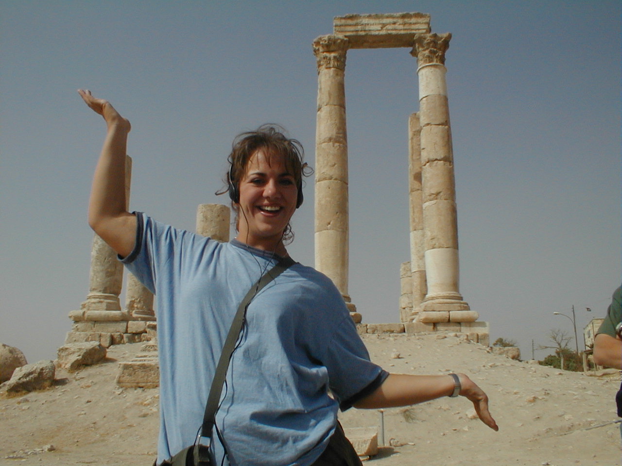Amman - Camille at Temple of Hercules.JPG