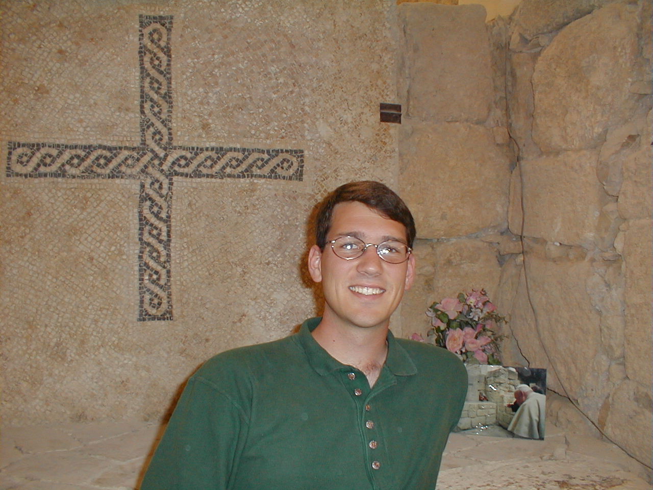 Brad with pope at Nebo.JPG