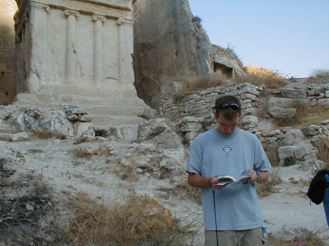 Rocky at Tomb in Kidron.JPG