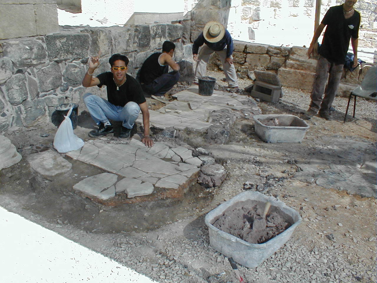 Bet Shean restoration workers.JPG